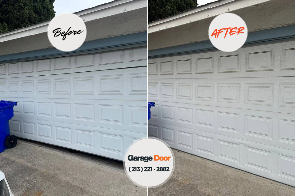 Before and after: garage door repair Springfield, NE
